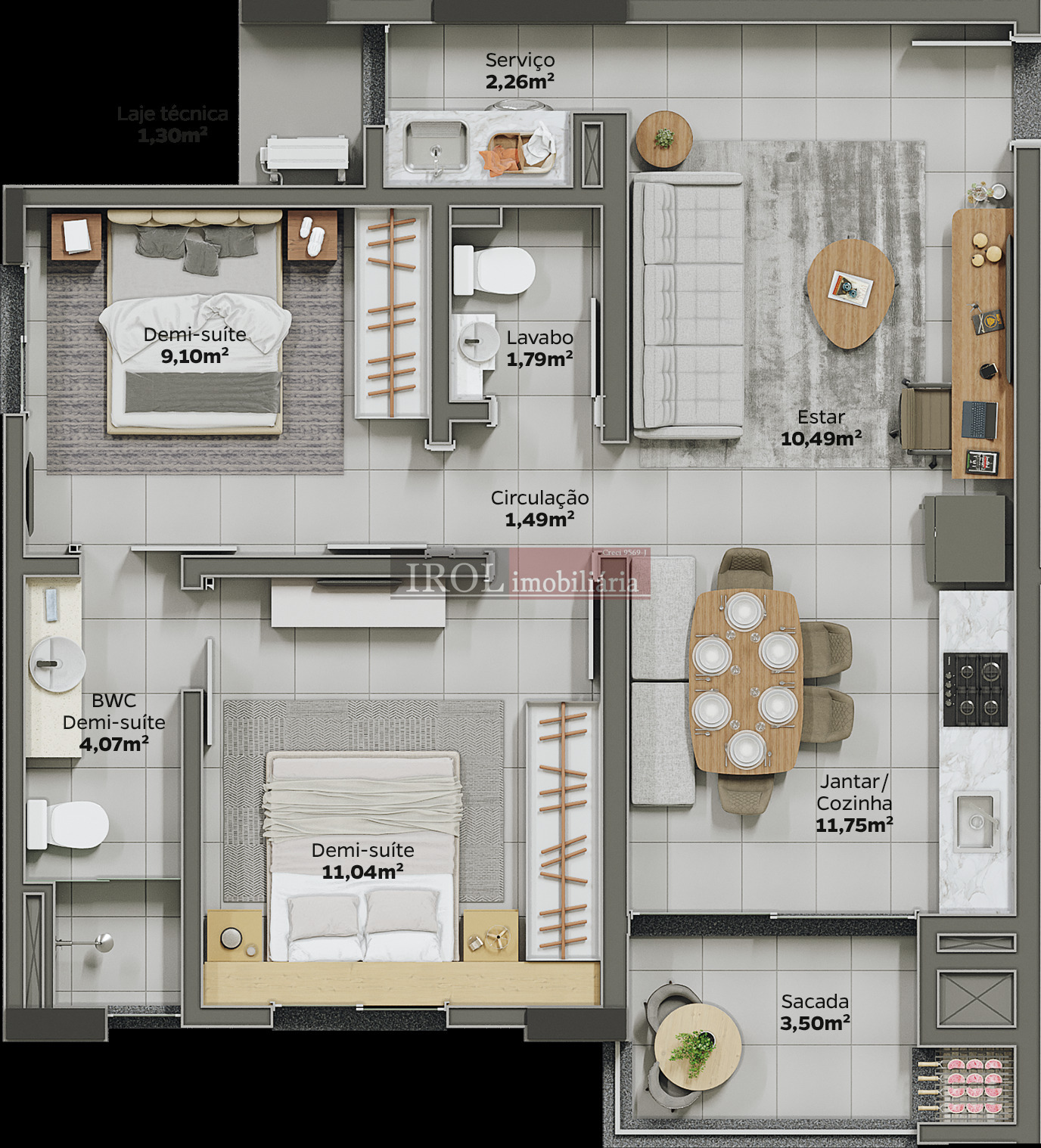 Apartamento à venda com 2 quartos, 58m² - Foto 15