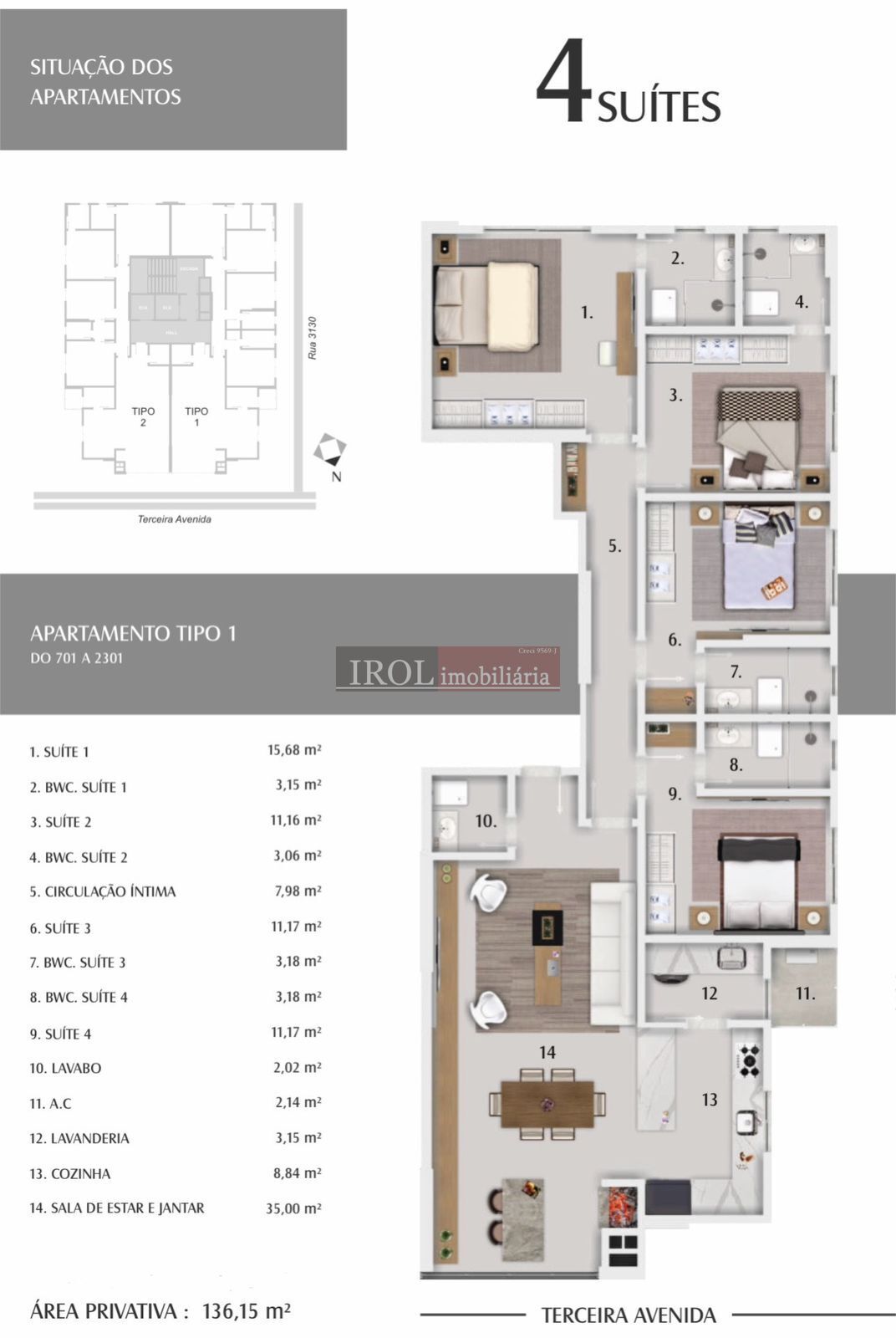 Apartamento à venda com 4 quartos, 136m² - Foto 14