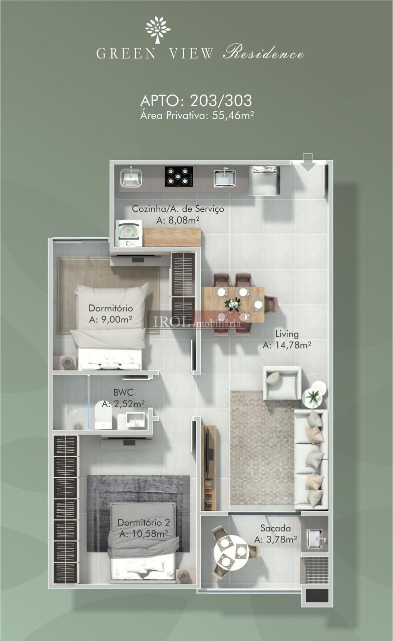 Apartamento à venda com 2 quartos, 55m² - Foto 9