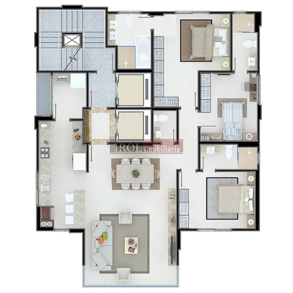 Apartamento à venda com 3 quartos, 130m² - Foto 4