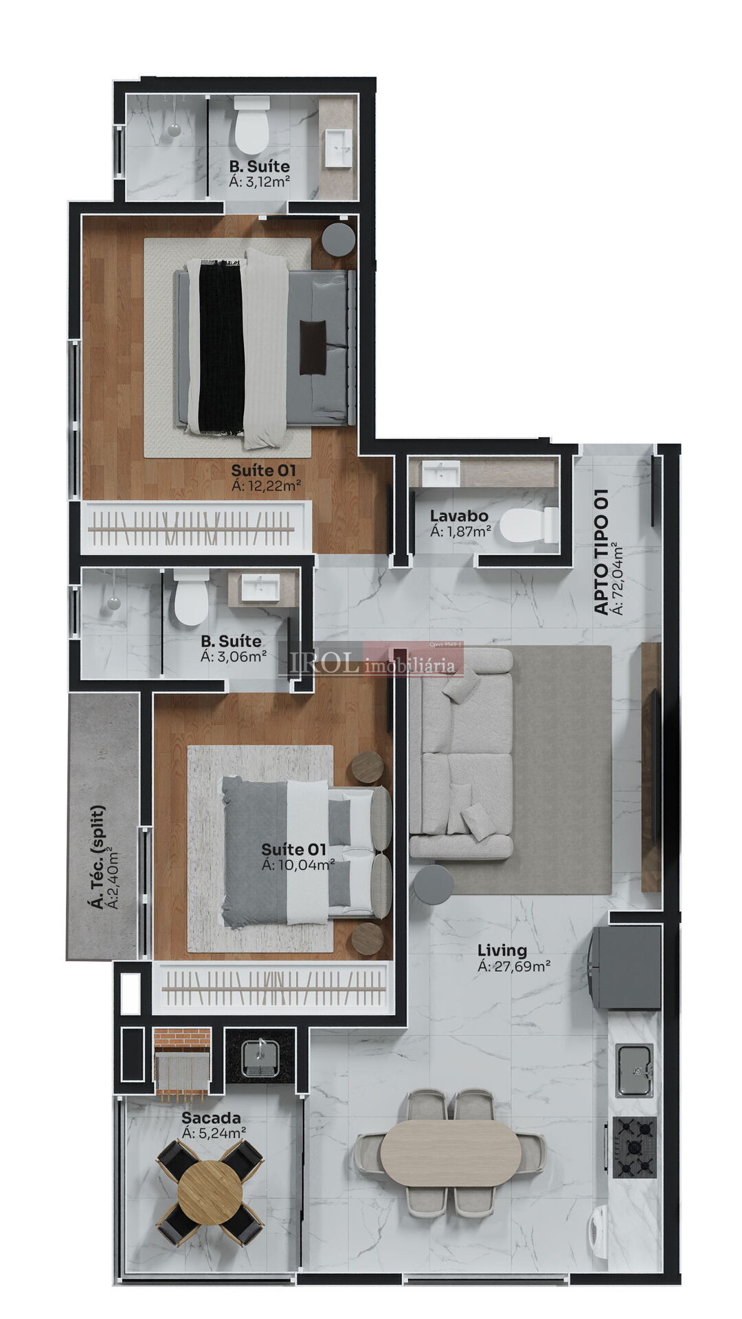 Apartamento à venda com 2 quartos, 72m² - Foto 25