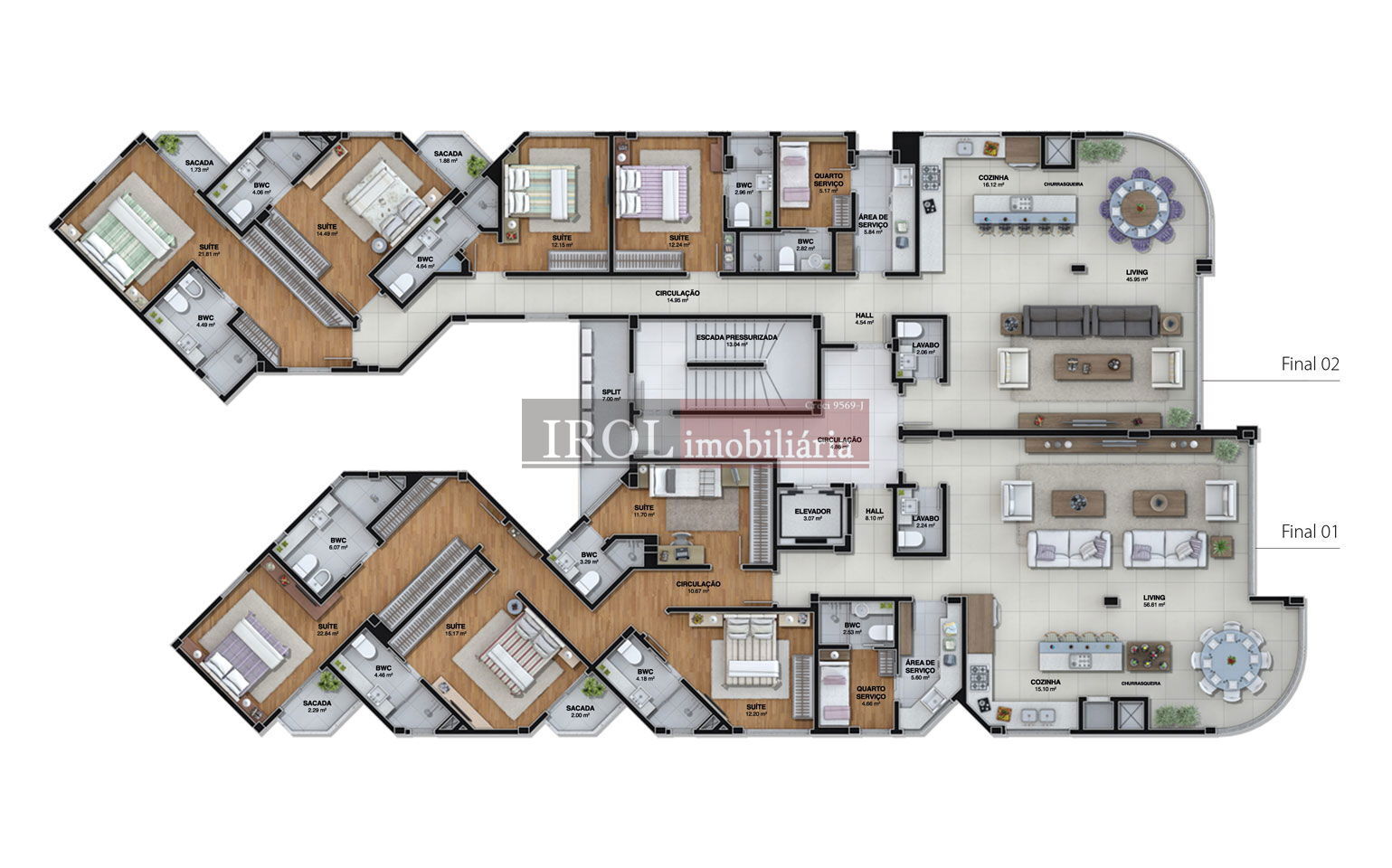 Apartamento à venda com 4 quartos, 203m² - Foto 15