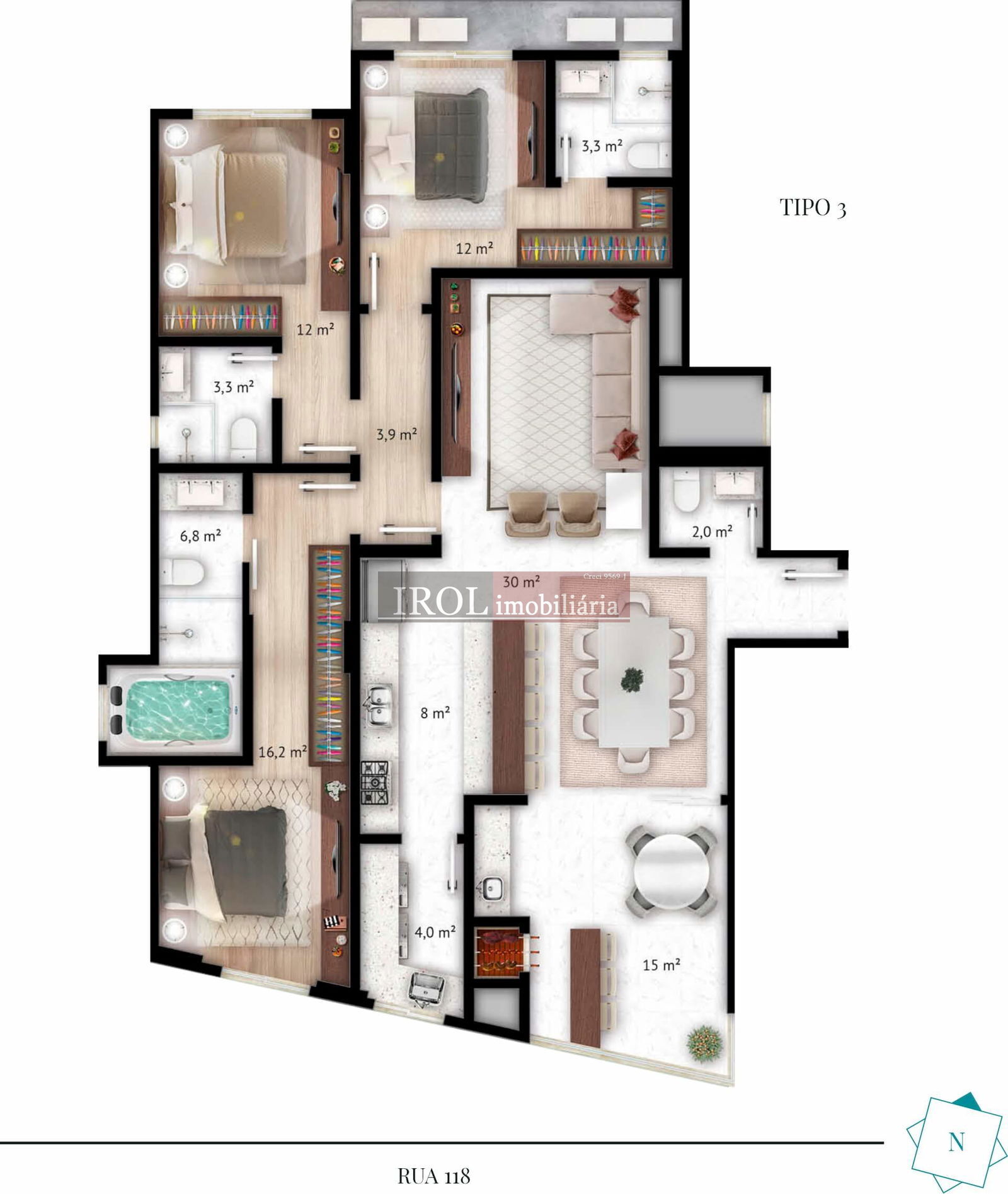 Apartamento à venda com 3 quartos, 130m² - Foto 5