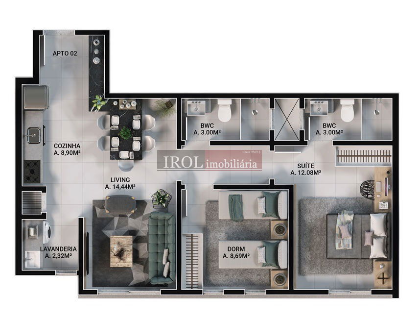 Apartamento à venda com 2 quartos, 67m² - Foto 10