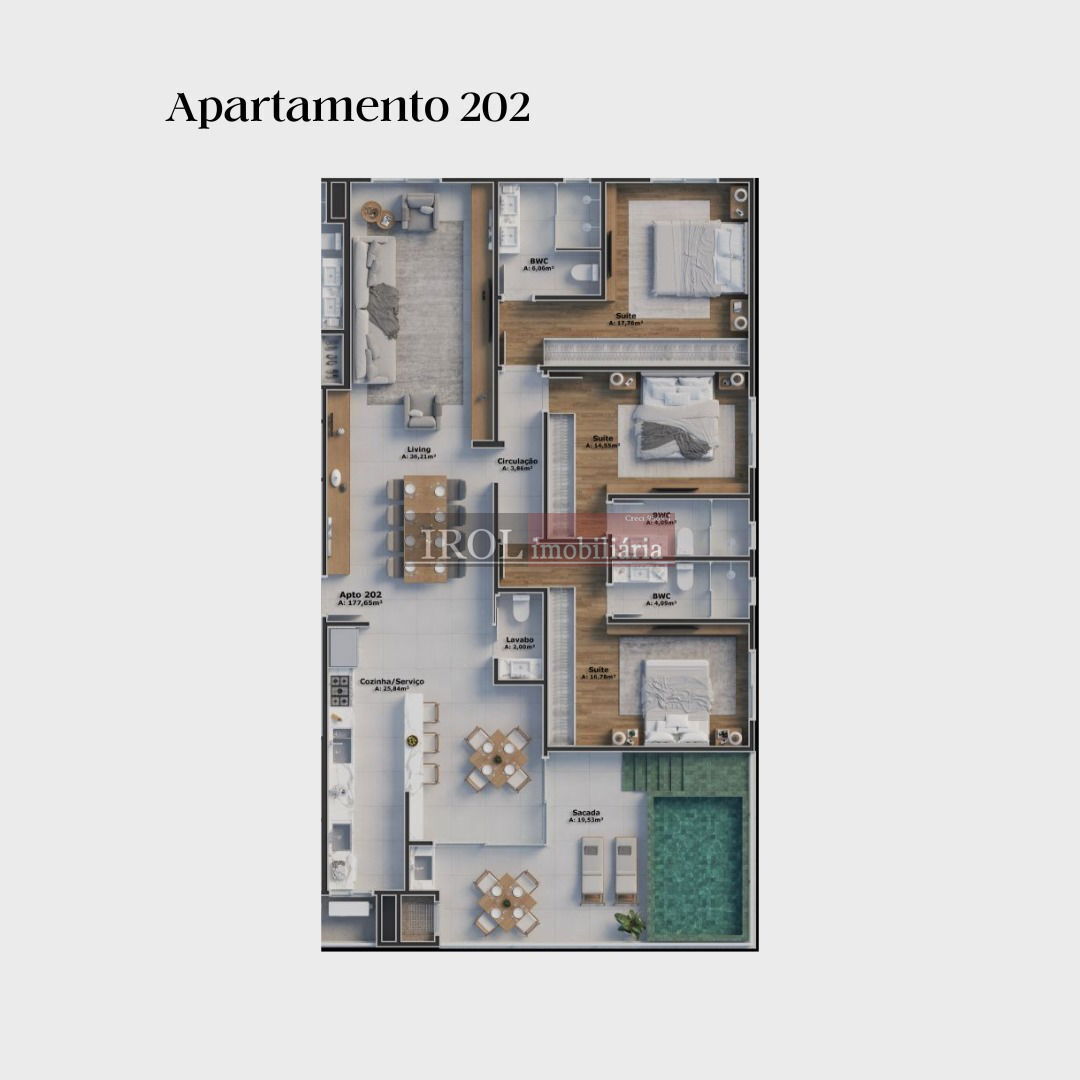 Apartamento à venda com 3 quartos, 179m² - Foto 9