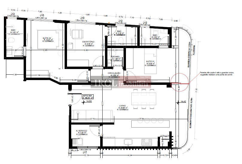 Apartamento à venda com 3 quartos, 98m² - Foto 3