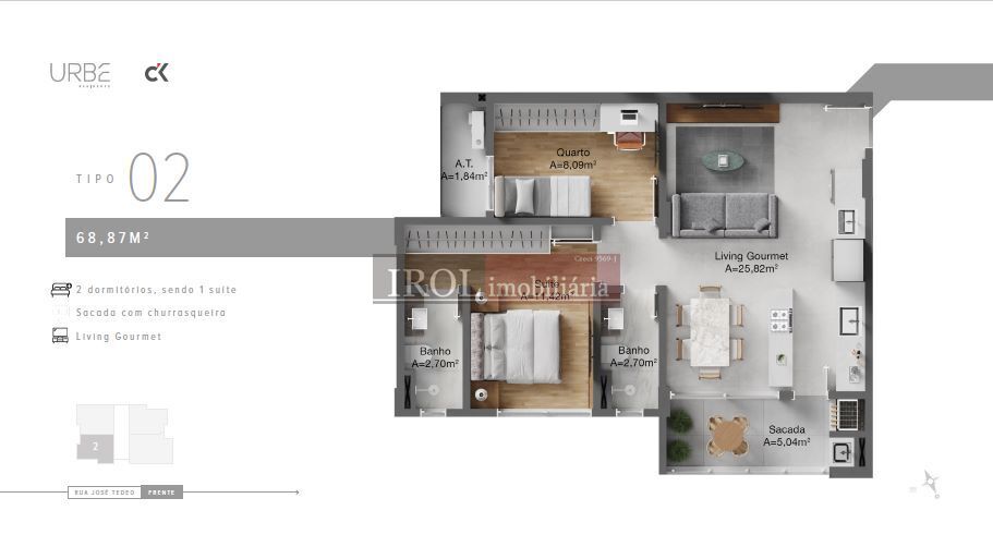 Apartamento à venda com 1 quarto, 68m² - Foto 8