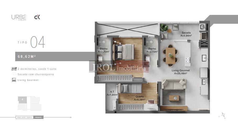 Apartamento à venda com 1 quarto, 68m² - Foto 10