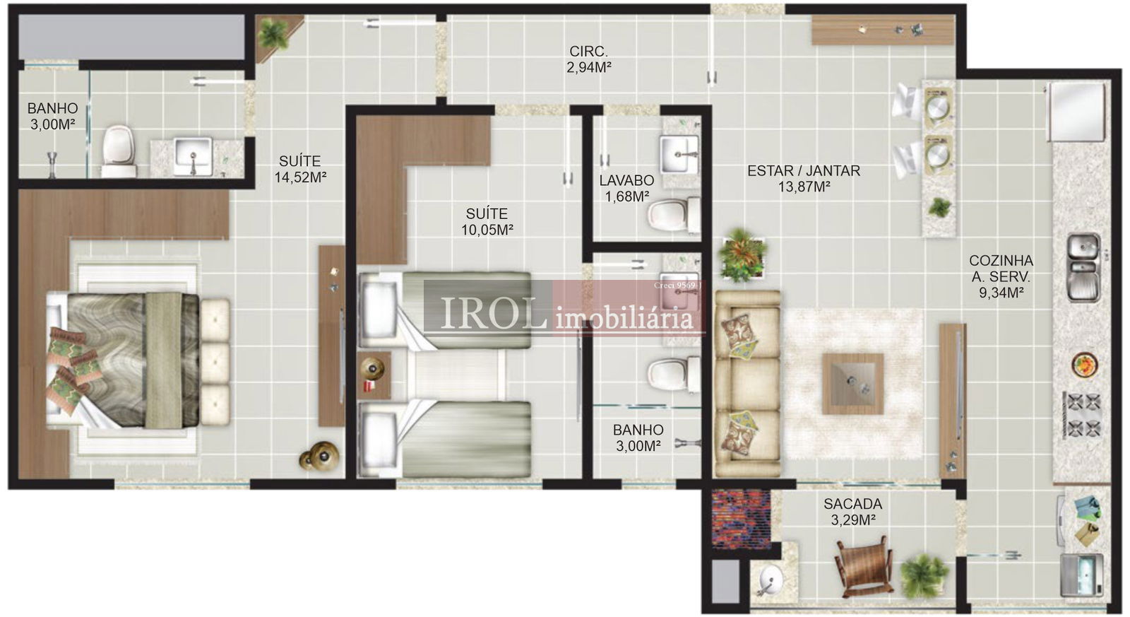 Apartamento à venda com 2 quartos, 64m² - Foto 17