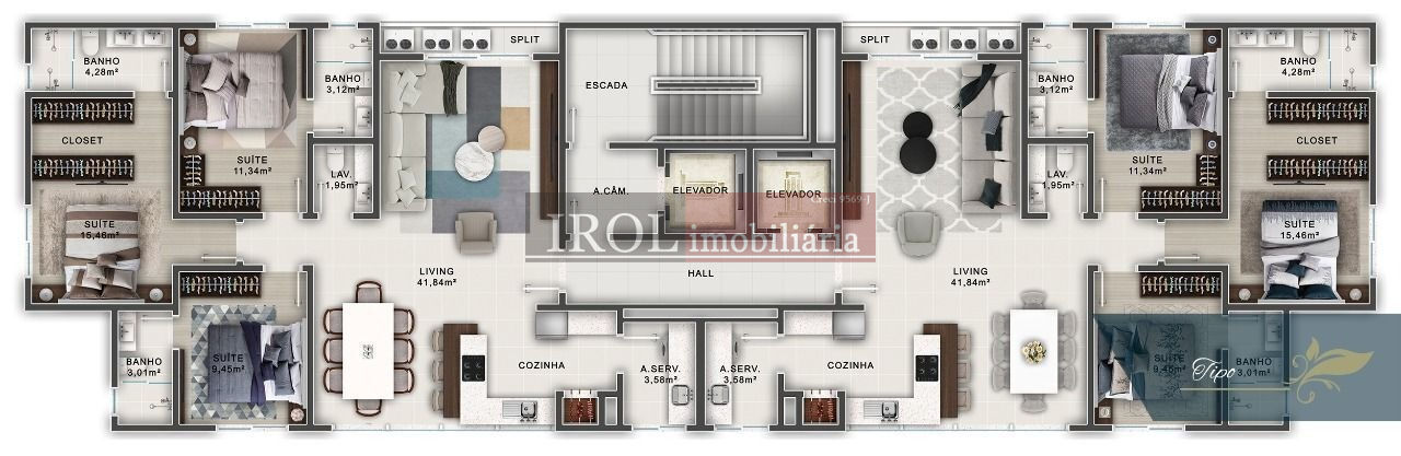 Apartamento à venda com 3 quartos, 110m² - Foto 9