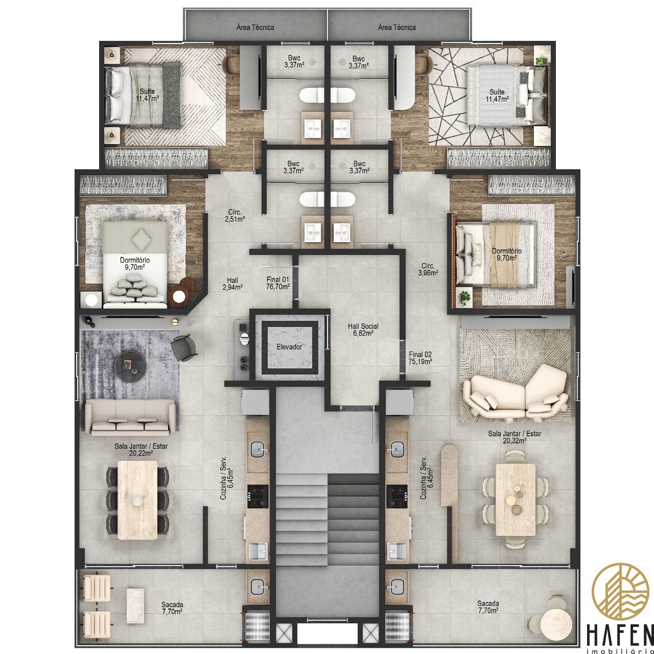 Apartamento à venda com 2 quartos, 75m² - Foto 8