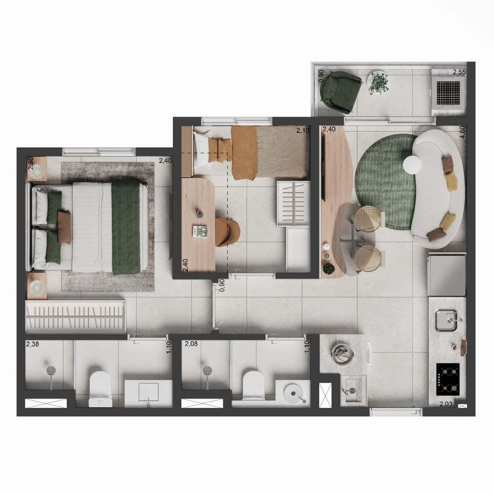 Apartamento, 2 quartos, 37 m² - Foto 23