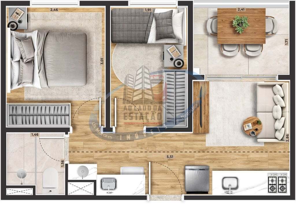 Apartamento, 2 quartos, 35 m² - Foto 40