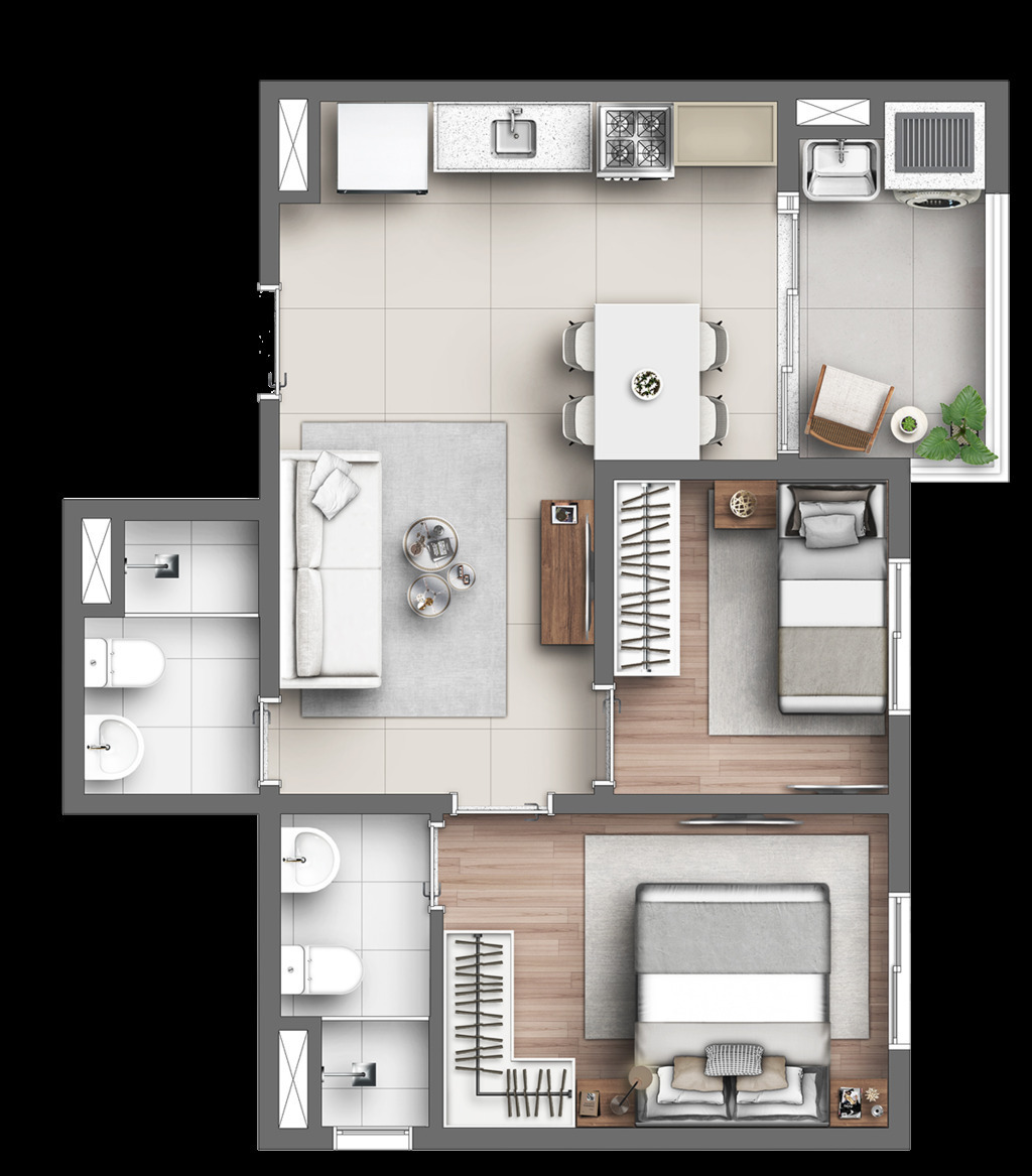 Apartamento, 2 quartos, 45 m² - Foto 24