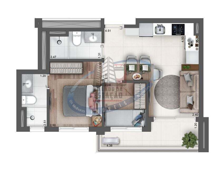 Apartamento, 2 quartos, 45 m² - Foto 16