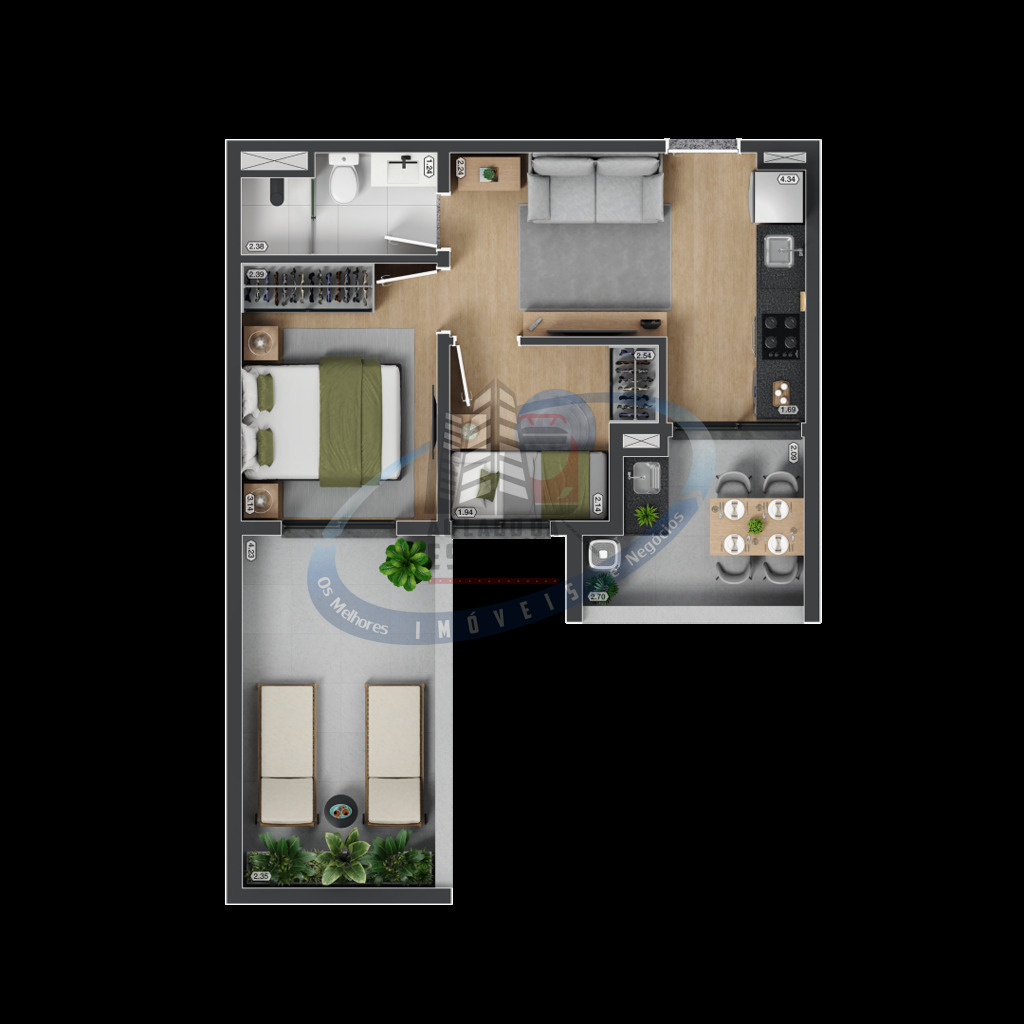 Apartamento, 2 quartos, 35 m² - Foto 39