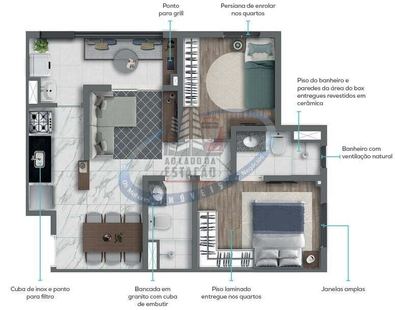 Apartamento, 2 quartos, 45 m² - Foto 24