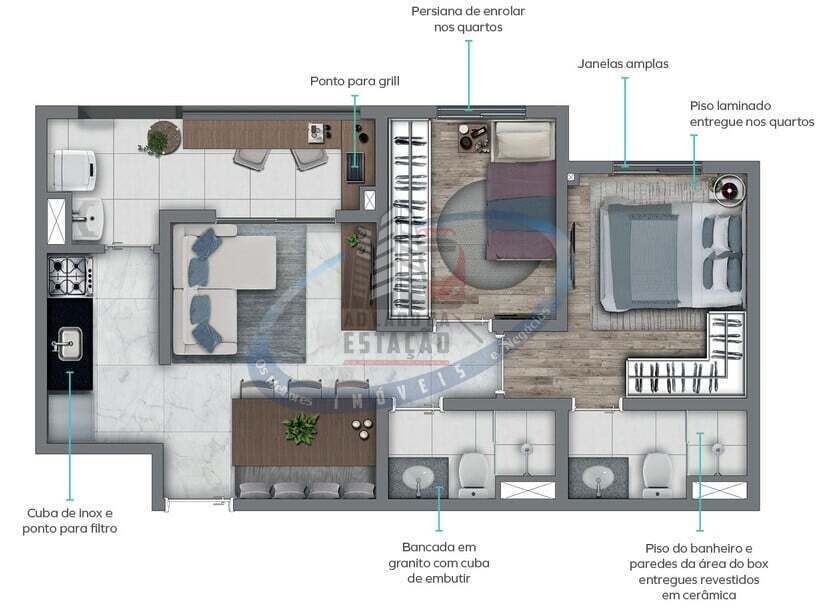 Apartamento, 2 quartos, 45 m² - Foto 23