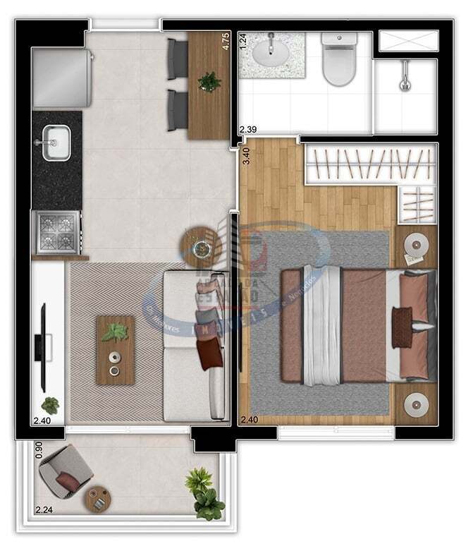 Apartamento, 1 quarto, 28 m² - Foto 22