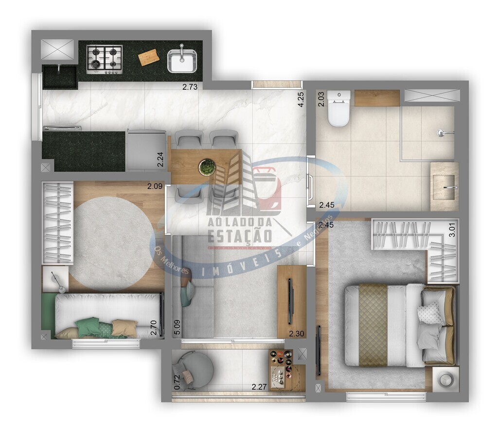 Apartamento, 2 quartos, 37 m² - Foto 6