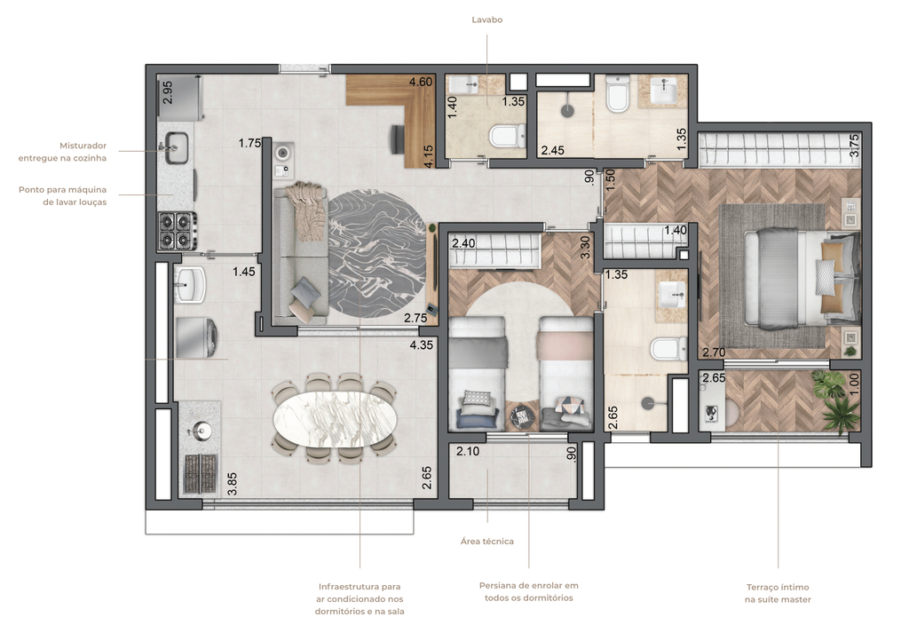 Apartamento, 2 quartos, 77 m² - Foto 19