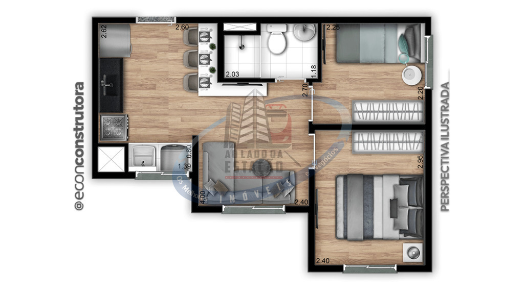 Apartamento, 2 quartos, 37 m² - Foto 9