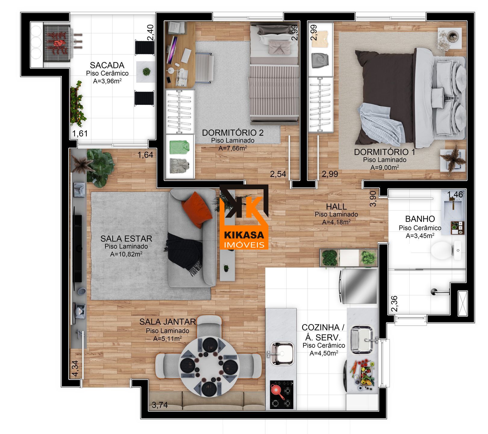 Apartamento, 2 quartos, 56 m² - Foto 8