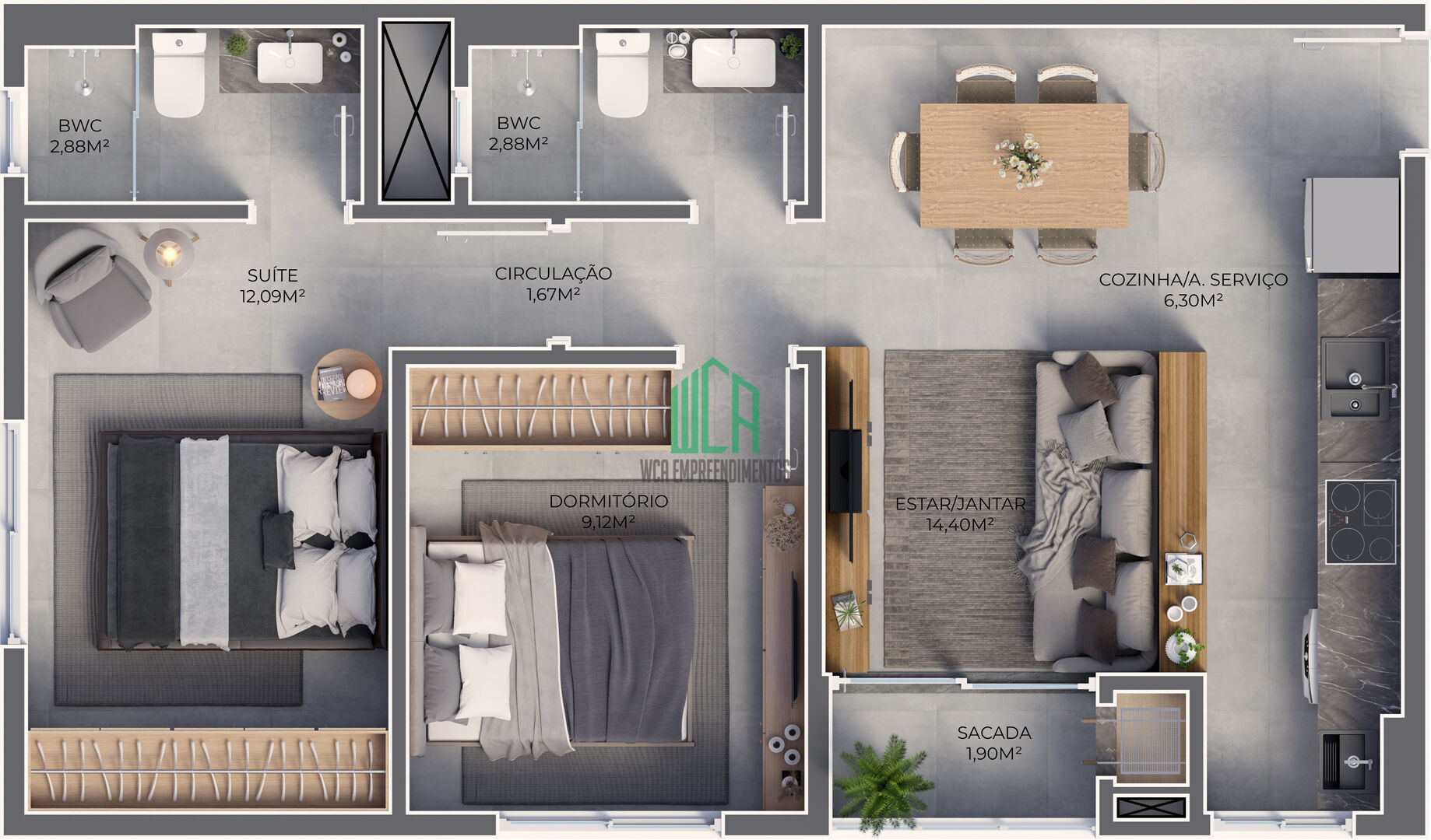 Apartamento, 2 quartos, 59 m² - Foto 15