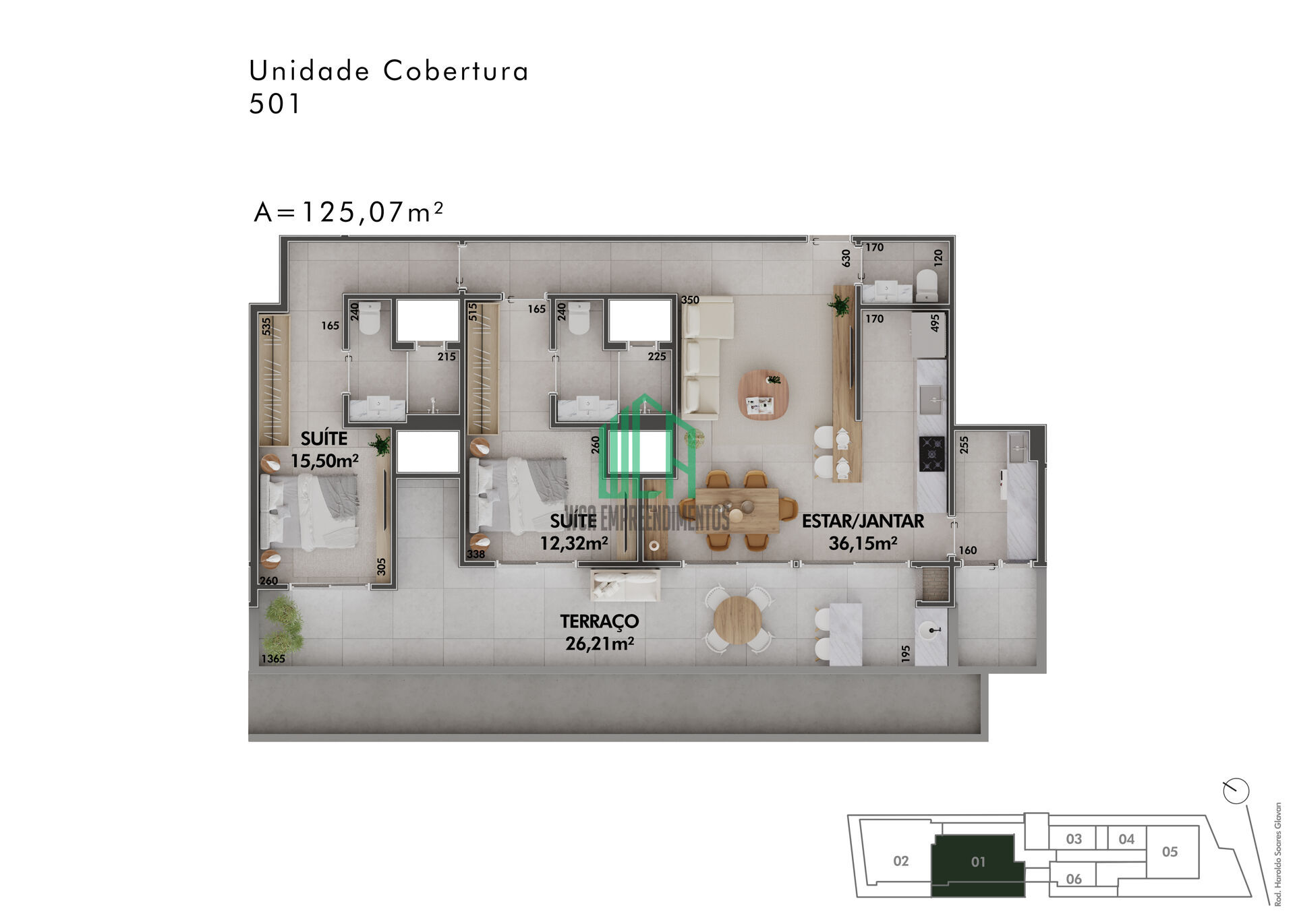 Cobertura à venda com 2 quartos, 125m² - Foto 3