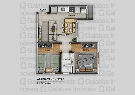 Apartamento à venda com 2 quartos, 43m² - Foto 9