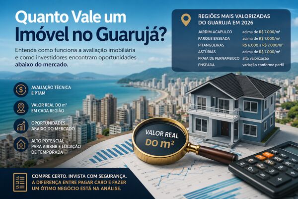 Quanto Vale um Imóvel no Guarujá? Entenda Como Funciona a Avaliação Imobiliária e Como Investidores busca oportunidades