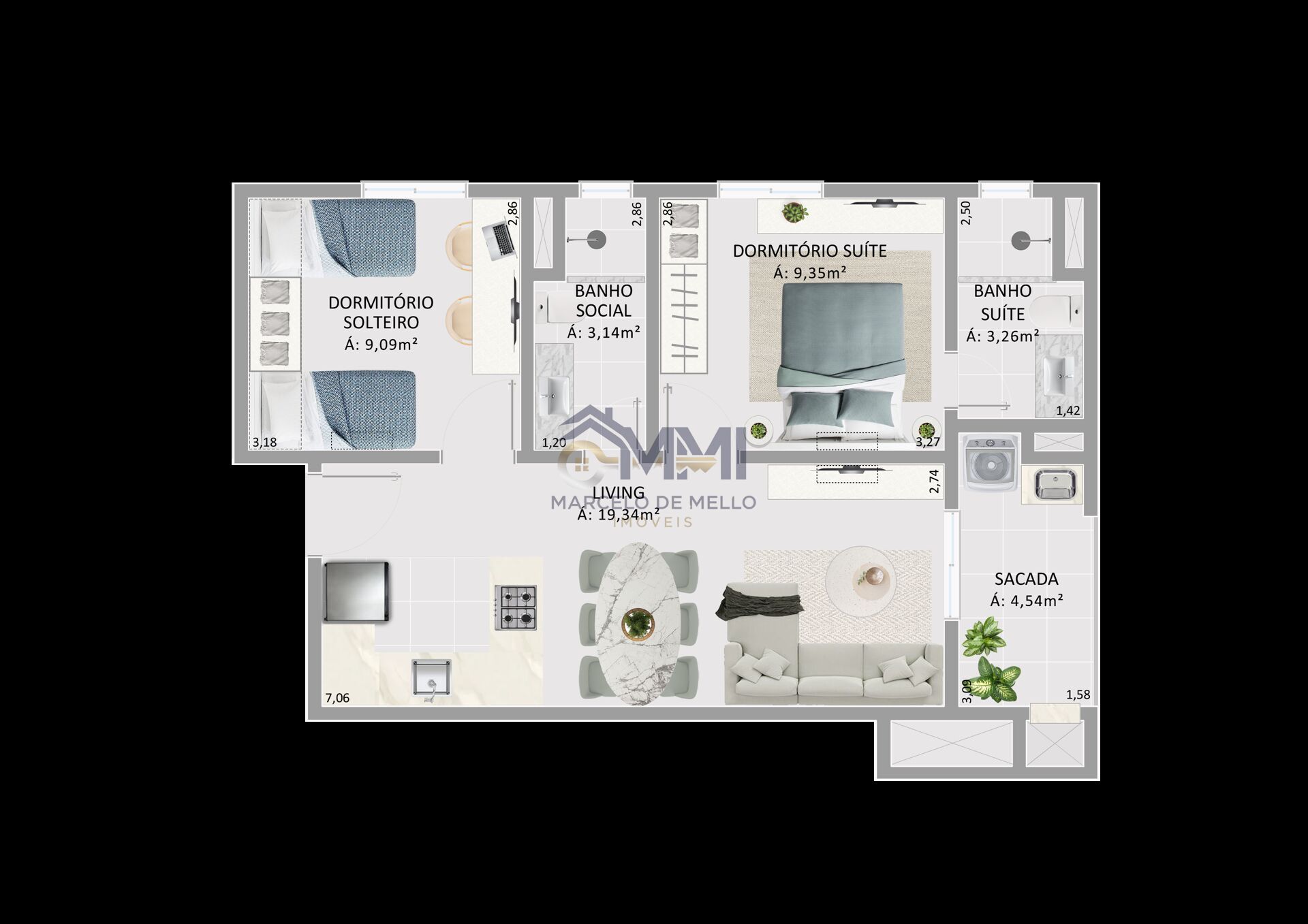 Apartamento à venda com 2 quartos, 58m² - Foto 12