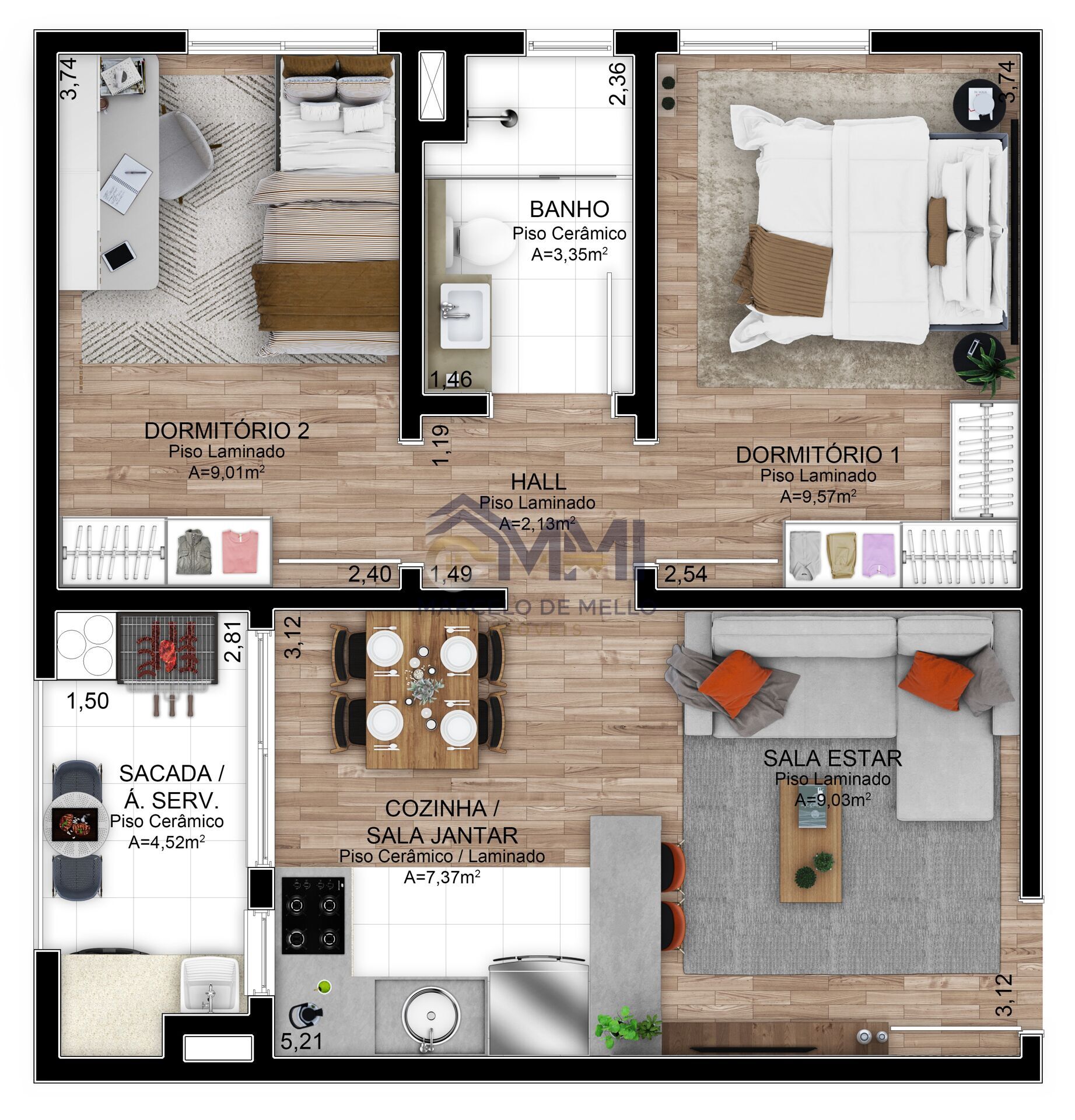 Apartamento, 2 quartos, 67 m² - Foto 19