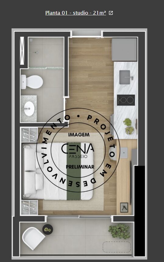 Apartamento, 1 quarto, 21 m² - Foto 7