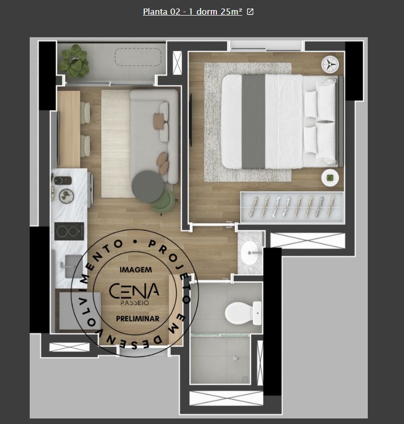 Apartamento, 1 quarto, 21 m² - Foto 12