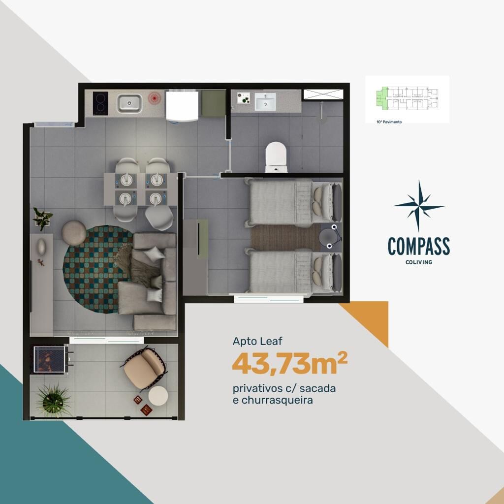 Apartamento, 1 quarto, 33 m² - Foto 16