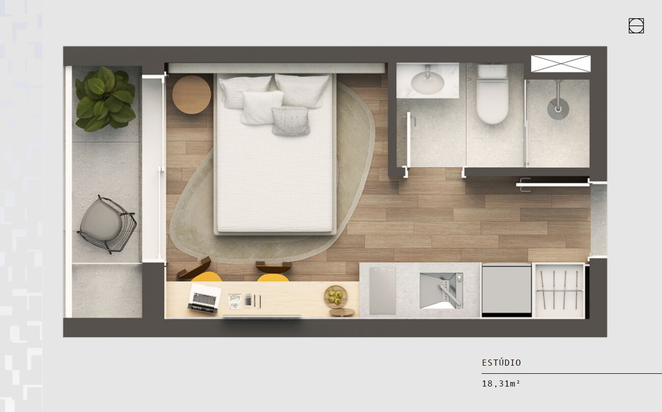 Apartamento, 1 quarto, 18 m² - Foto 8