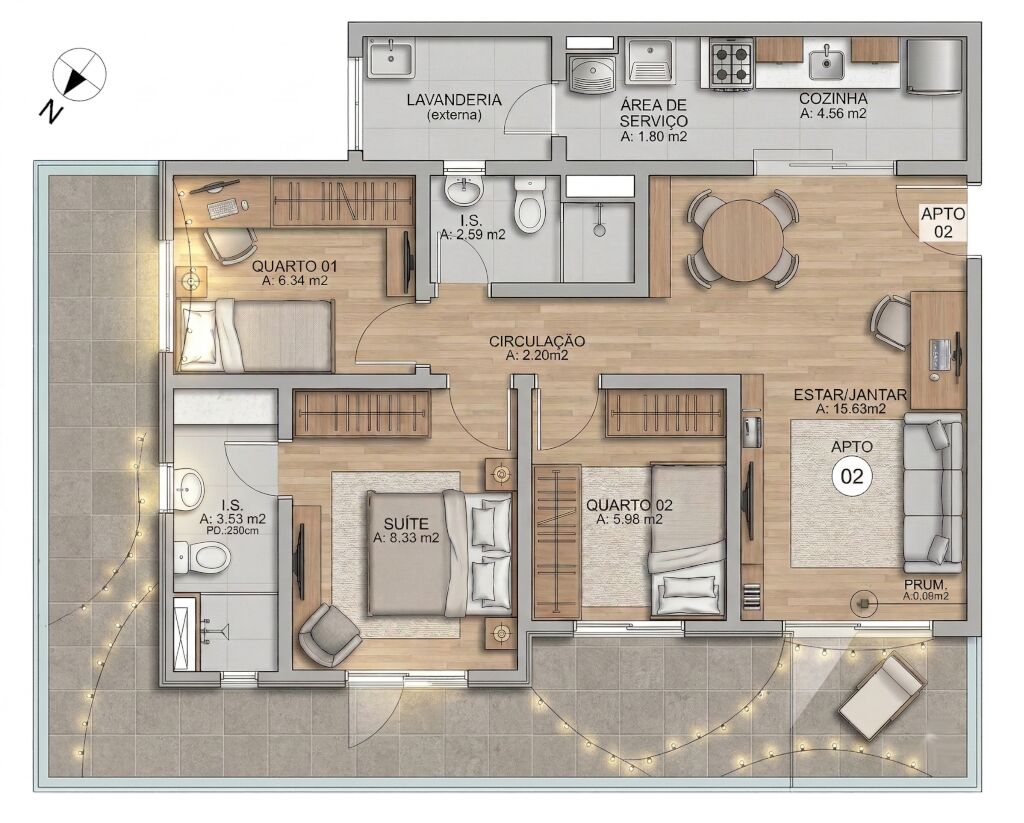Apartamento, 3 quartos, 92 m² - Foto 48