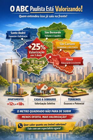 Quer que eu te mostre quanto seu imóvel valorizou hoje no ABC? Me chama no direct.