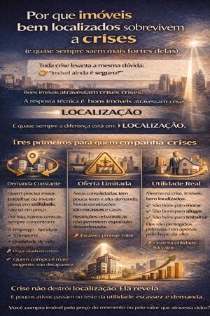 Por que imóveis bem localizados sobrevivem a crises