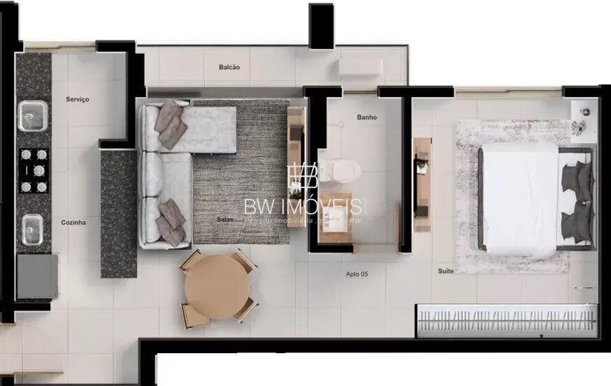 Apartamento, 1 quarto, 48 m² - Foto 6