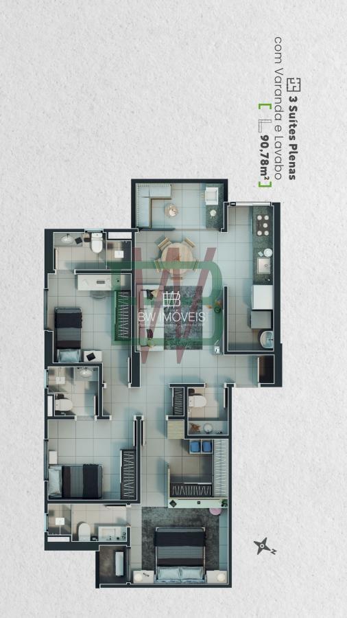 Apartamento, 3 quartos, 91 m² - Foto 28