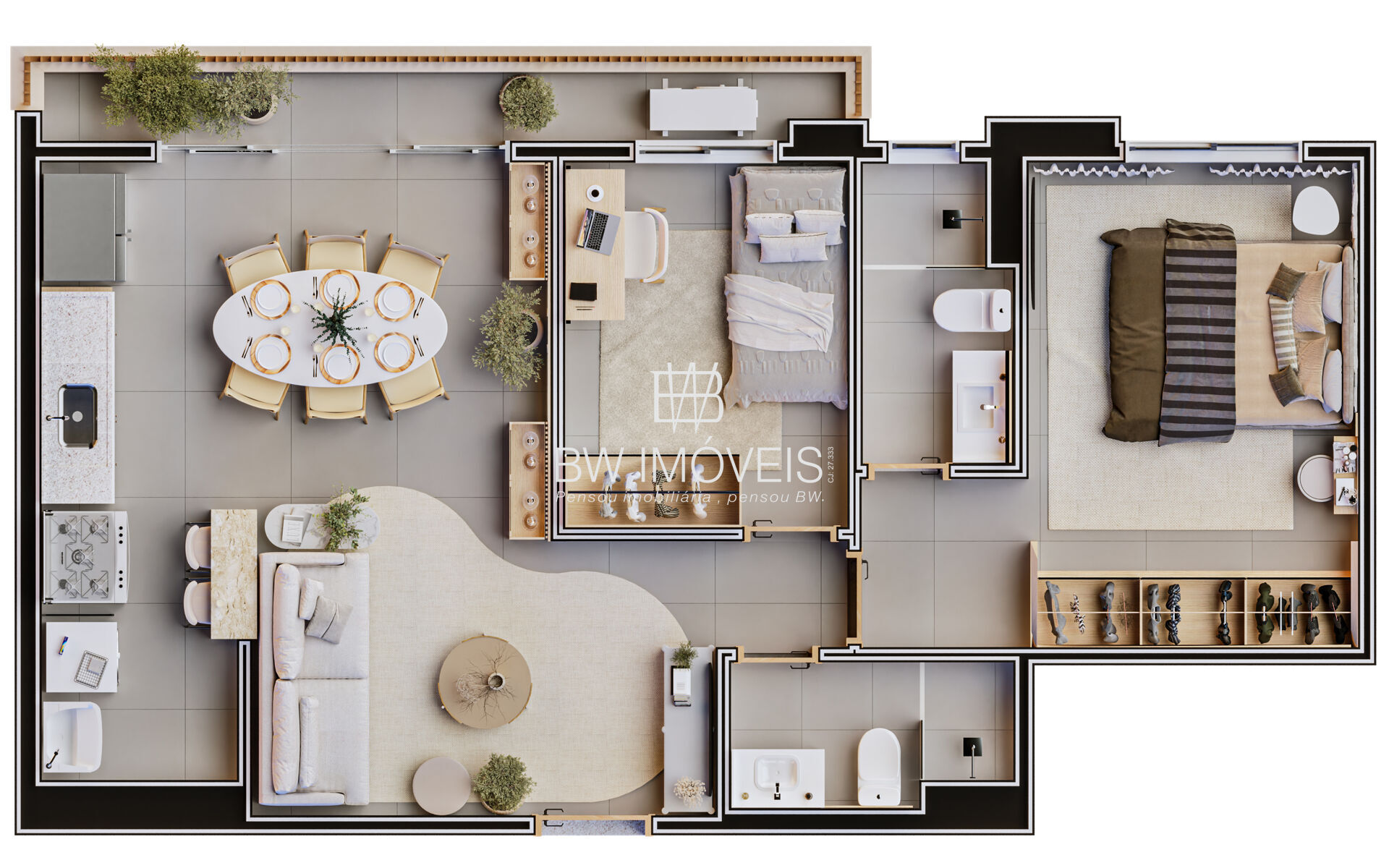 Apartamento à venda com 2 quartos, 69m² - Foto 3