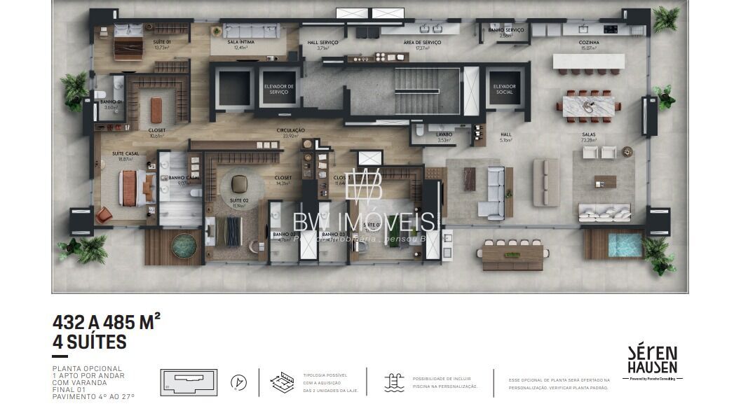 Apartamento à venda com 3 quartos, 244m² - Foto 4