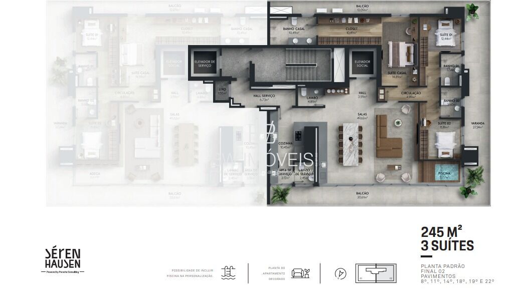Apartamento à venda com 3 quartos, 244m² - Foto 11