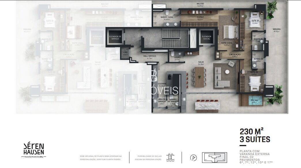 Apartamento à venda com 3 quartos, 244m² - Foto 9