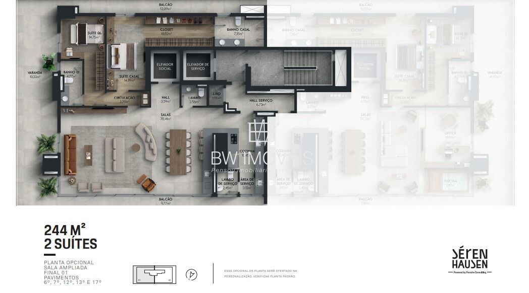 Apartamento à venda com 3 quartos, 244m² - Foto 6