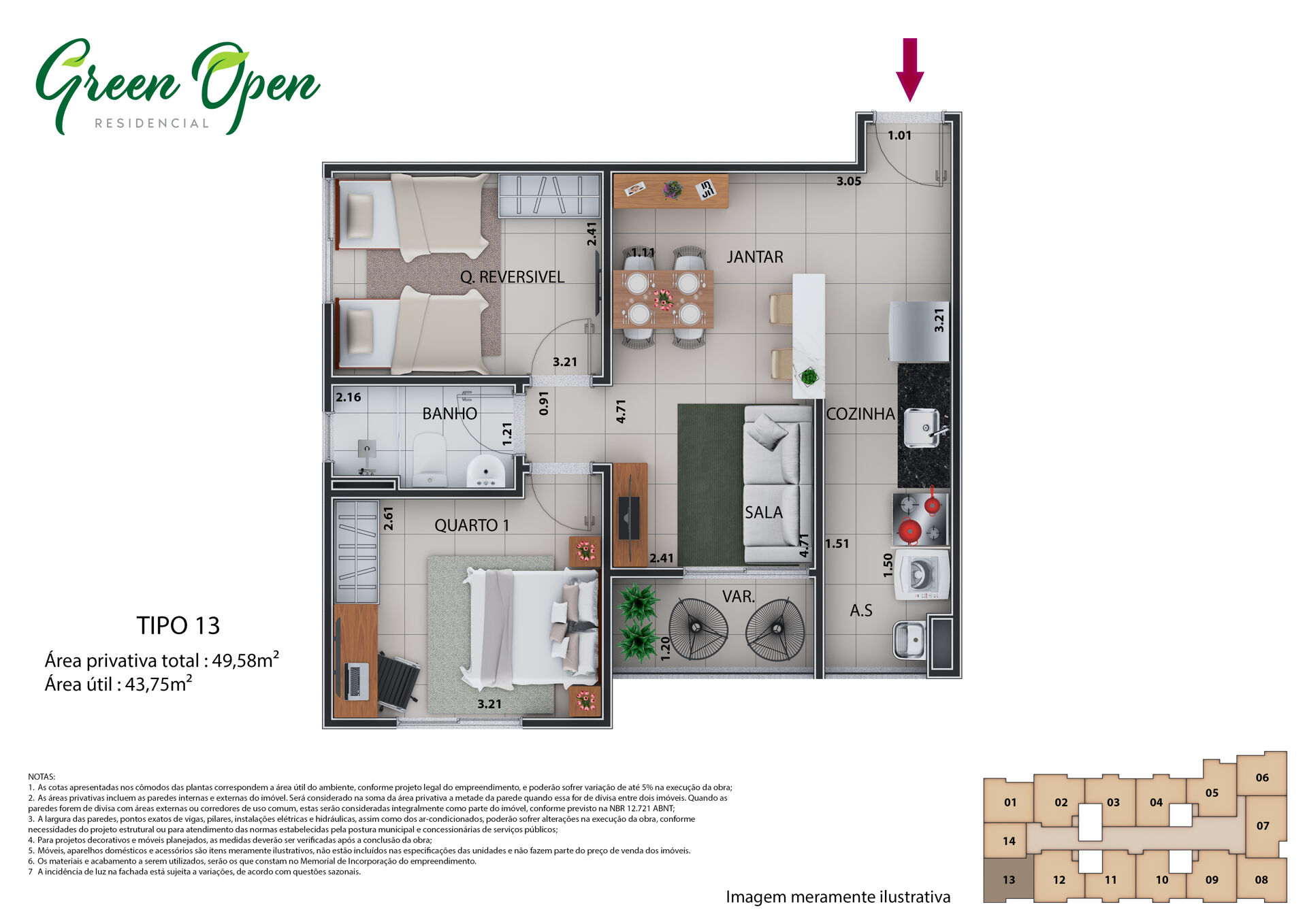 Apartamento à venda com 2 quartos, 54m² - Foto 2