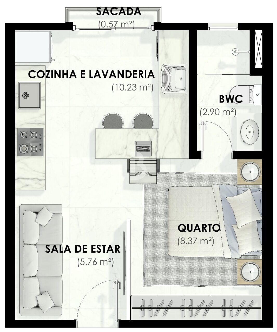Apartamento, 2 quartos, 45 m² - Foto 17