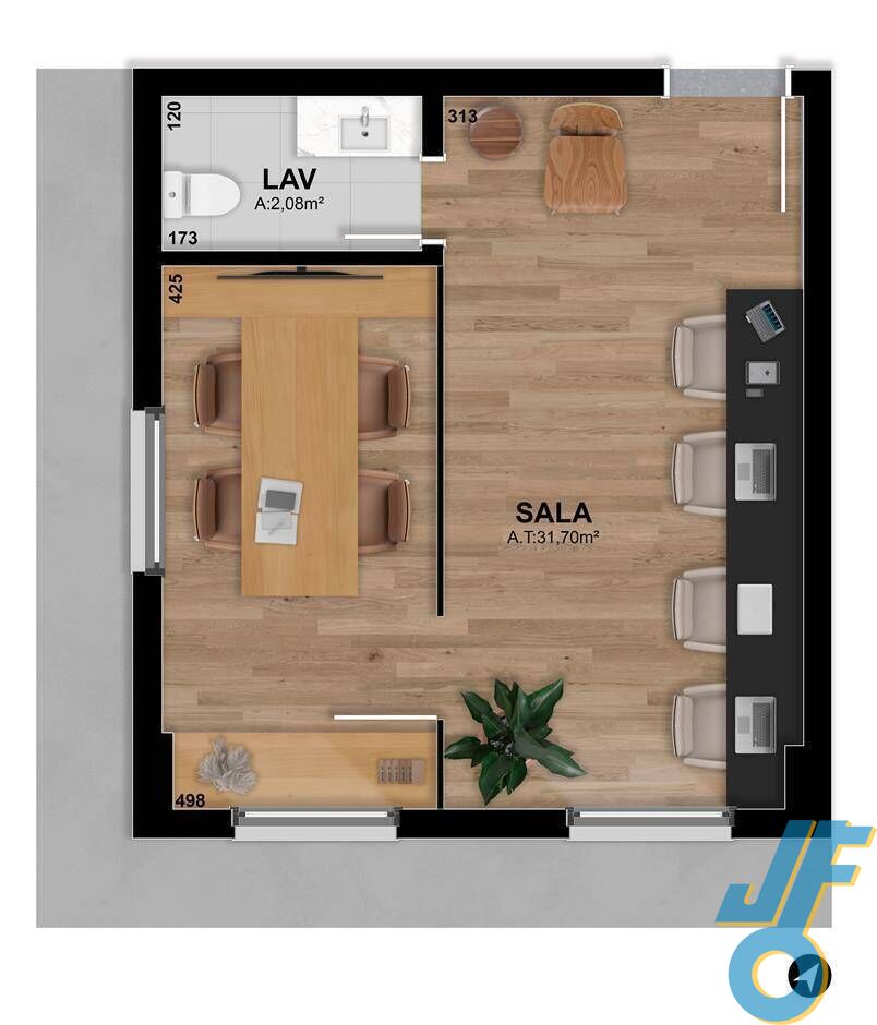 Sala-Conjunto, 52 m² - Foto 10